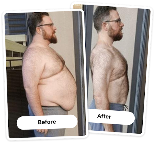 Before and after weight loss results for Michael P.
