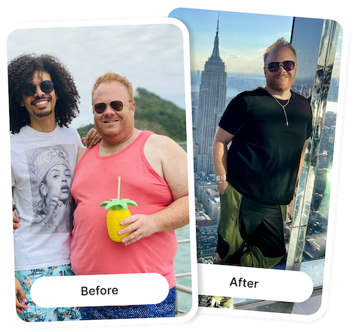 Before and after weight loss results for Michael A.